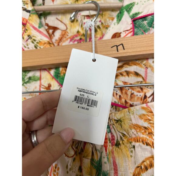 NWT The Lazy Poet Nina Linen Elastic Short Pajama Set Sleepwear Pegasus Size: L - Picture 5 of 11